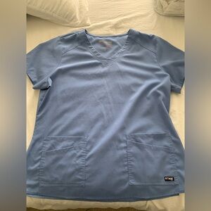 Grey's Anatomy Sky Blue V-Neck Scrub Top